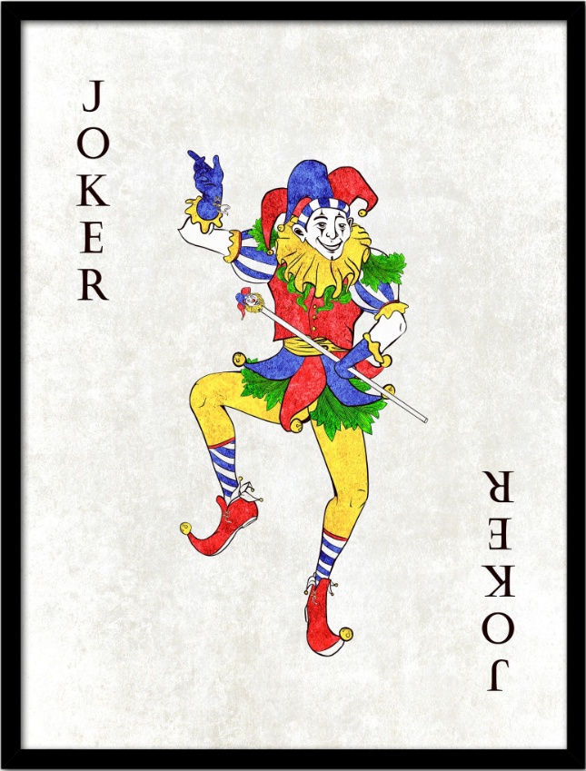 提到小丑,许多人可能会想到的是扑克牌中的王牌"小丑"joker.